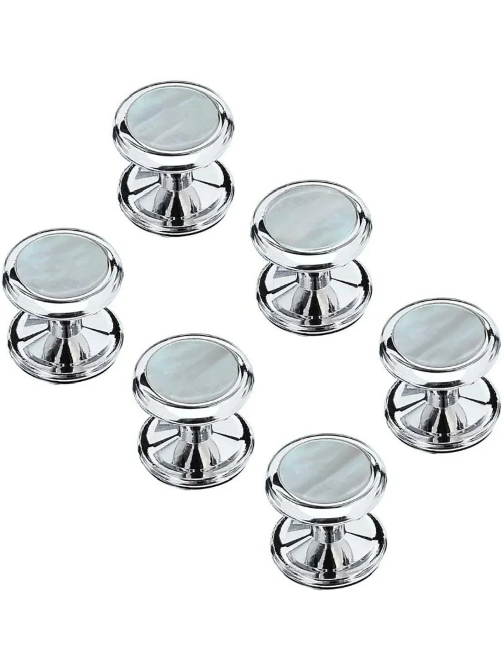 Elegant Mother-of-Pearl Tuxedo Shirt Button & Cufflink Set for Weddings & Events